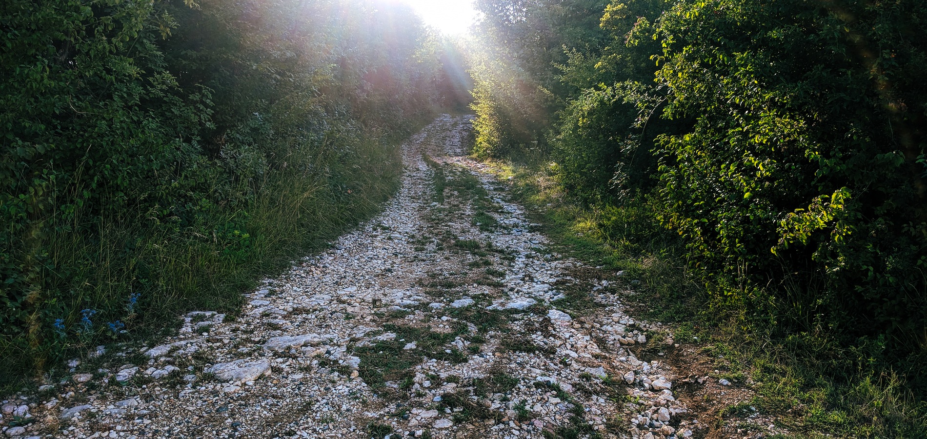 foto tratto tecnico in salita con sassi